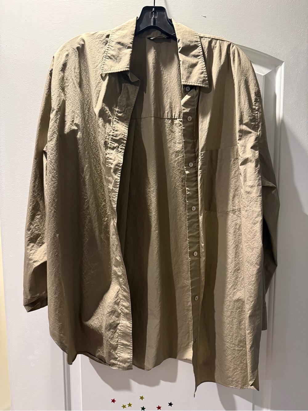 Massimo Dutti olive button down shirt